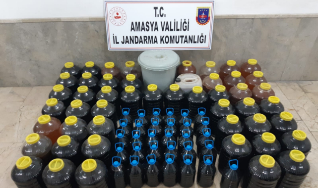 Amasya’da bin 200 litre kaçak içki ele geçirildi