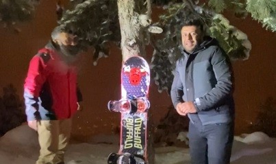 Doğaseverlerin snowboard heyecanı
