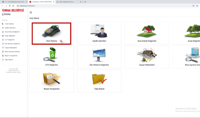 Turhal Belediyesinde Online Ödeme Dönemi