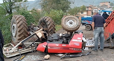 Ordu'da traktör uçurumdan yuvarlandı: 1 yaralı