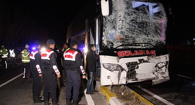 Yola çıkan at kazaya neden oldu, bir otomobil ve iki otobüsün karıştığı kazada 13 kişi yaralandı