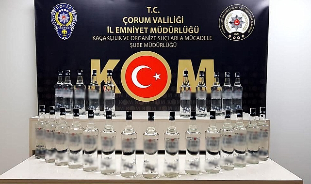 Otobüs terminalinde kaçak içki yakalandı
