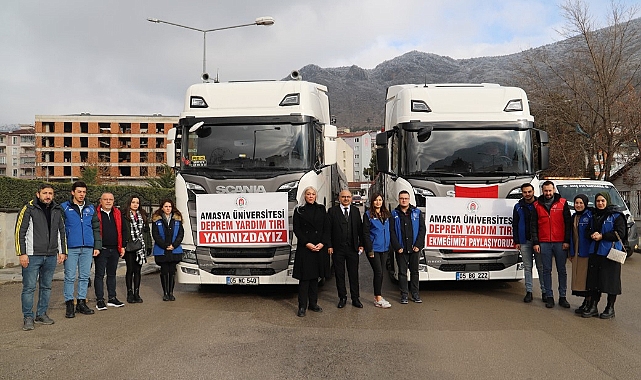 Amasya Üniversitesi’nden deprem bölgesine 2 tır yardım malzemesi desteği