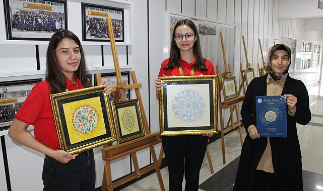 Amasyalı Almina ve Elif tezhip projesiyle Türkiye birincisi oldu