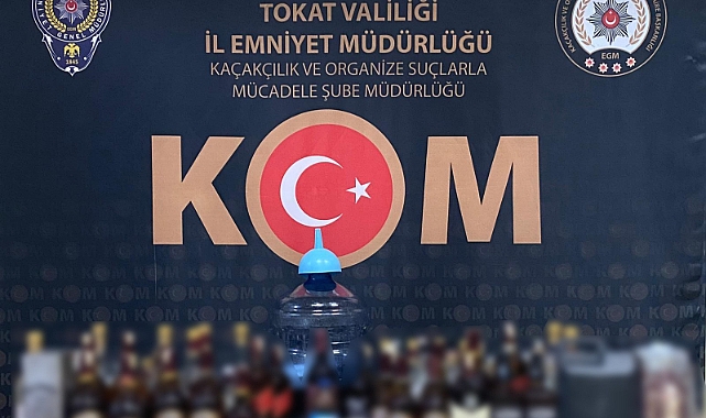 Tokat'ta bir köye sahte içki operasyonu
