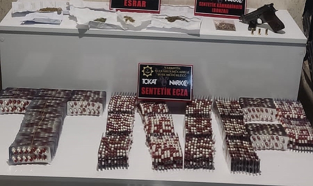 Tokat'ta uyuşturucu ve ruhsatsız silah ele geçirildi