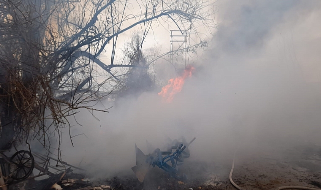 Tokat'ta bahçede çıkan yangın şantiyeye sıçradı