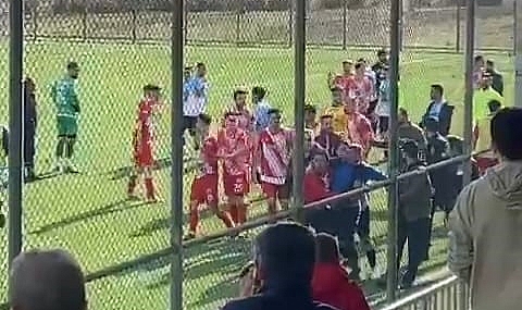Tokat'ta cezalı antrenör tel örgüleri aşarak sahaya indi