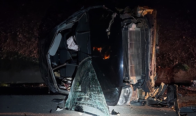 Tokat'ta büyükbaş hayvana çarpan otomobildeki 3 kişi yaralandı