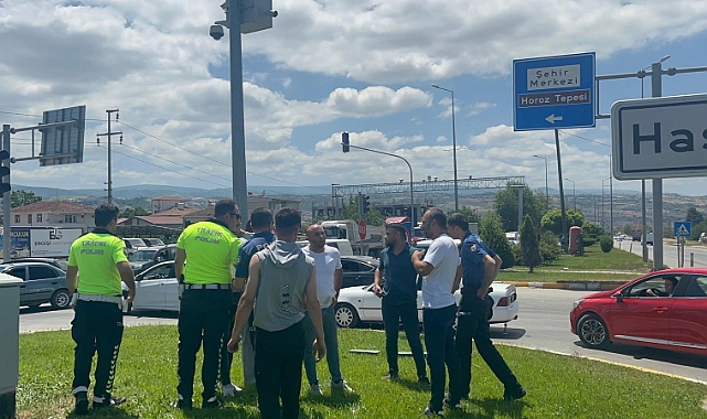 Erbaa'da yol verme kavgası