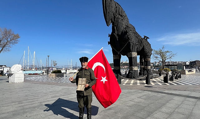 Şehitler için 555 bin adım atarak Çanakkale'ye gitti
