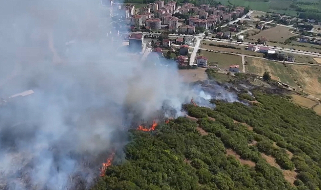 Niksar'daki orman yangını dron ile görüntülendi
