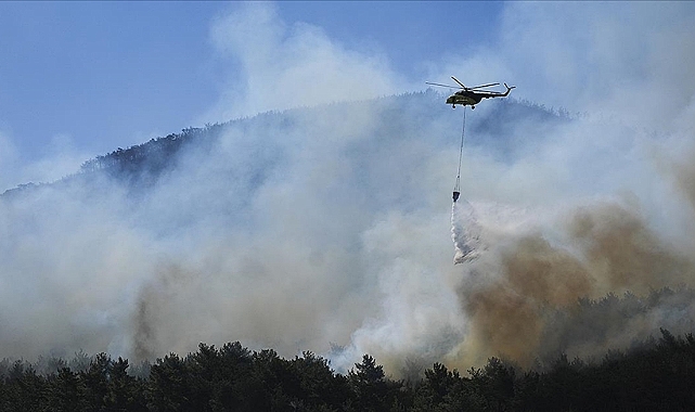 Ormanlık alanlarda çıkan yangınlara havadan ve karadan müdahale ediliyor