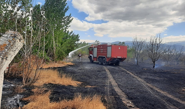 Tokat'ta çıkan anız yangını söndürüldü