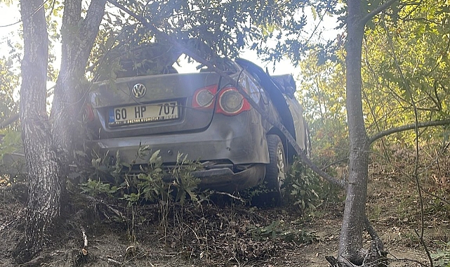 Tokat'ta yoldan çıkan otomobilin sürücüsü yaralandı