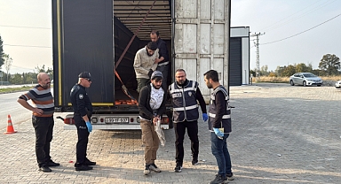 Kullandığı tırın dorsesinde 11 kaçak göçmen bulunan sürücü tutuklandı