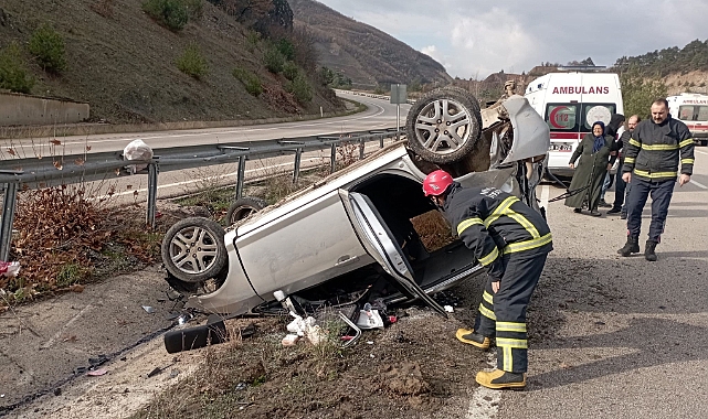 Tokat’ta kontrolden çıkan otomobil ters döndü: 5 yaralı