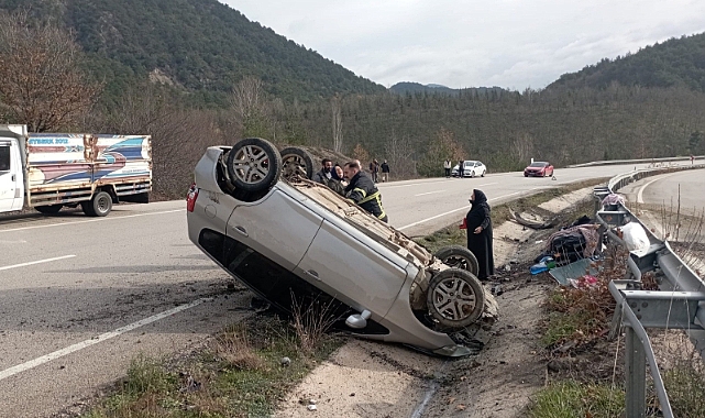 Tokat’ta kontrolden çıkan otomobil ters döndü: 5 yaralı