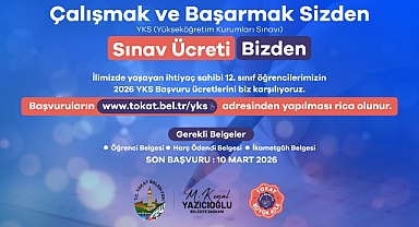 Tokat Belediyesi'nden YKS'ye girecek ihtiyaç sahibi öğrencilere destek