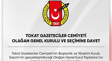 Tokat Gazeteciler Cemiyeti olağan kongresi 14 Şubat’ta