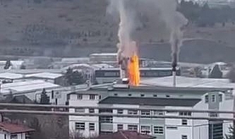 Tokat kereste fabrikasının silosunda yangın
