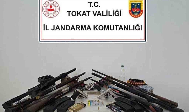 Tokat merkezli operasyonda çok sayıda silah ve mühimmat ele geçirildi