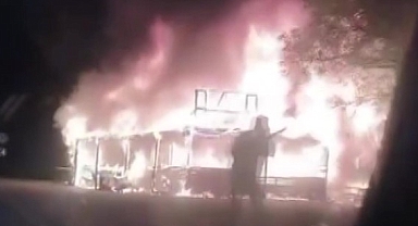 Amasya’da manav tezgahı alev topuna döndü