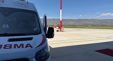 Tokat'ta ambulans helikopter böbrek hastası için havalandı