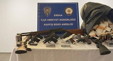 Erbaa'da silah operasyonunda cephanelik çıktı