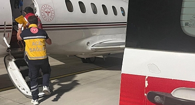 Tokat'ta ambulans uçak 9 günlük bebek için havalandı