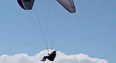 Çorum'da yamaç paraşütü pilotunun düşme anı kamerada