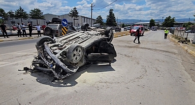 Otomobil takla attı, sürücü yaralandı